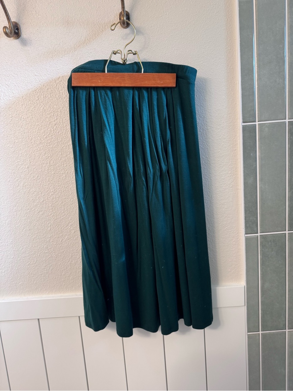 Pleated Forest Green Women's Skirt